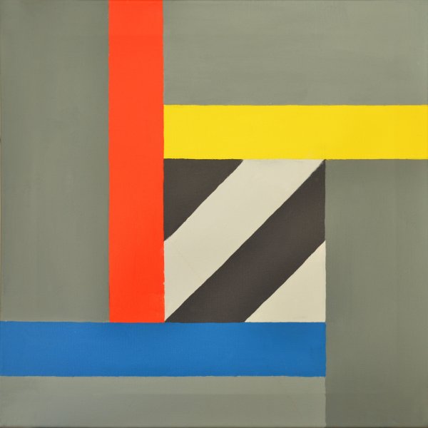 Variationen zu Dynamik des Quadrats, Acryl auf Leinwand, 80 x 80 cm, 2017