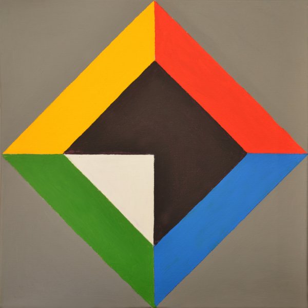 Variationen zu Dynamik des Quadrats, Acryl auf Leinwand, 80 x 80 cm, 2017