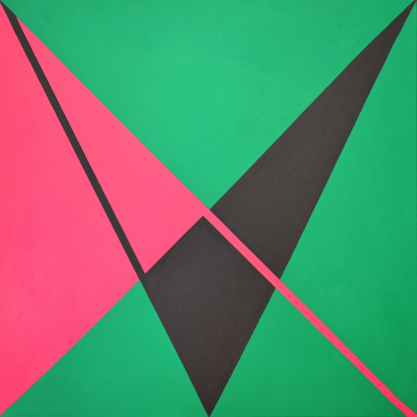 Dynamik des Quadrats, Acryl auf Leinwand, 80 x 80 cm, 1996