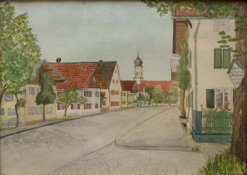 Ettaler Straße, vom Elternhaus gesehen, 1934