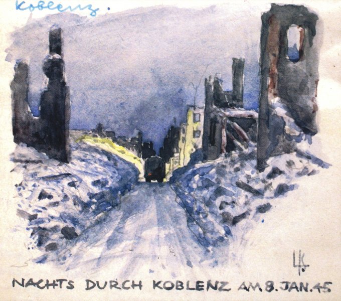 Nachts durch Koblenz, 1945