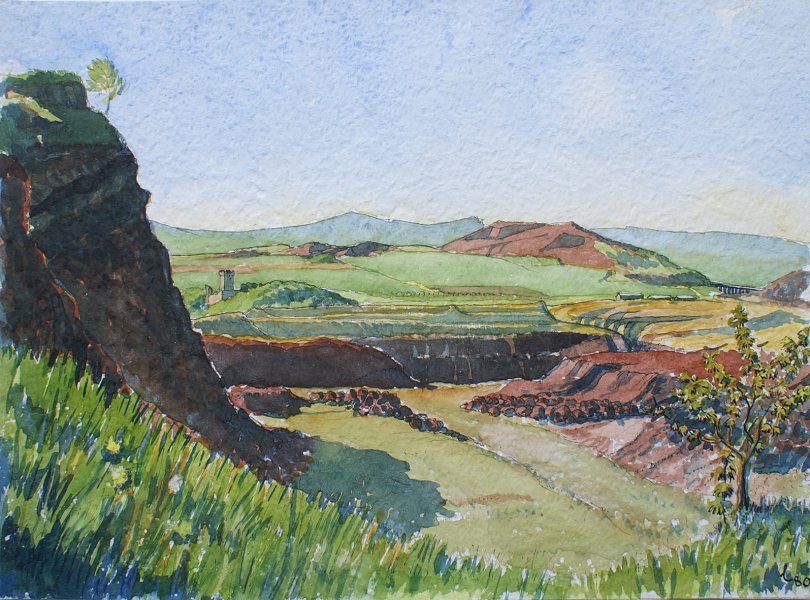 Lavagrube zwischen Plaidt und Ochtendung mit Burg, 1988