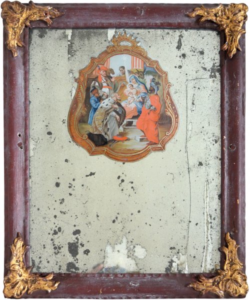 Anbetung der Könige Spiegelbild/Nonnenspiegel, Oberbayern, 2. Hälfte 18. Jahrhundert