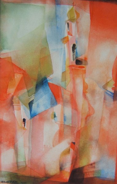 Barockkirche, Aaquarell, 1972