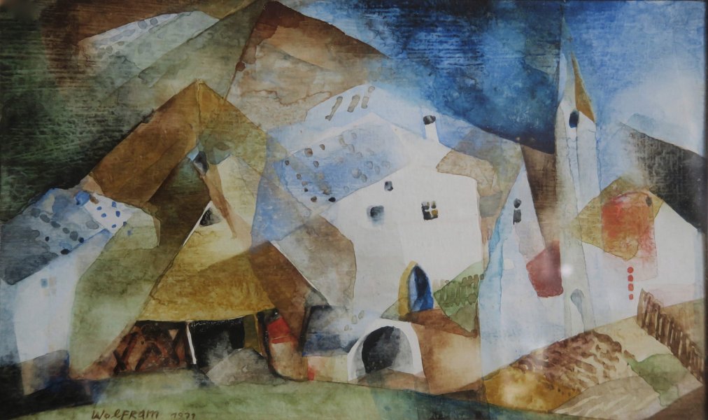 Gebirgsdorf, Aquarell, 1971