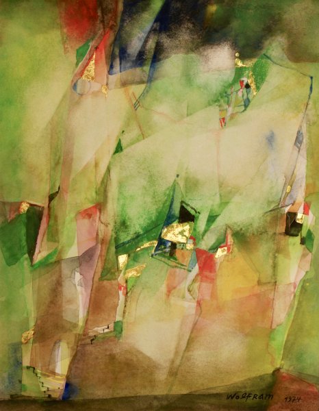 Grün und Gold, Aquarell, 1974