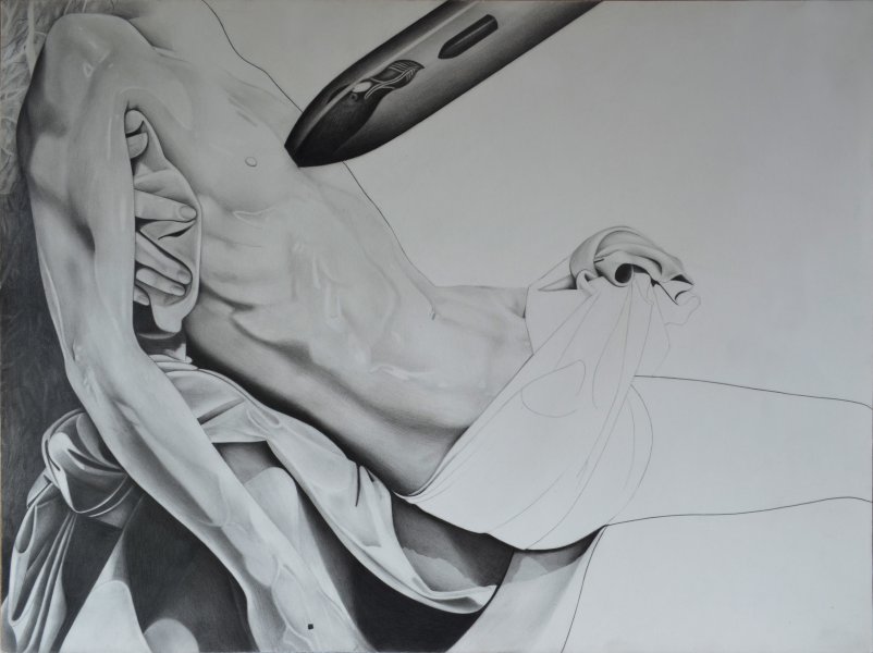 Zyklus ausgerottete Tiere, Riesenalk, Mischtechnik auf Papier, 1982, Privatbesitz