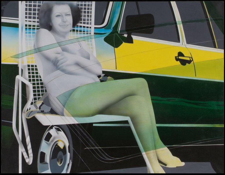 L. Hearing, Kämpferin für die Rechte der Frauen, Mischtechnik auf Nessel, 1982, Oberammergau Museum