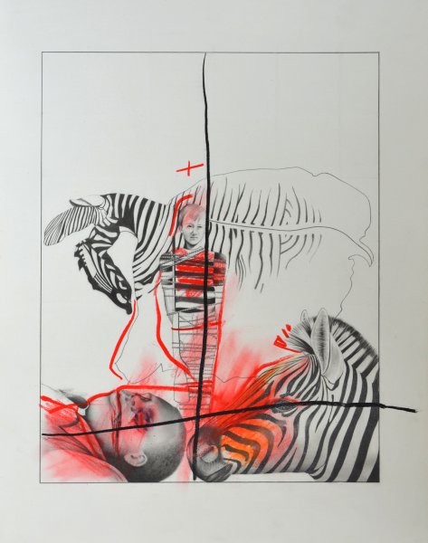 Ohne Titel, Bleistift, Mischtechnik auf Papier, Privatbesitz