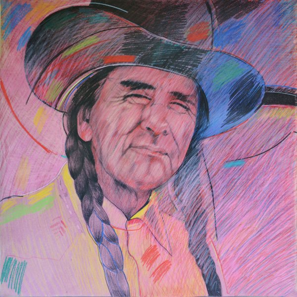 Porträt, Mischtechnik auf Papier, 1990er, Privatbesitz